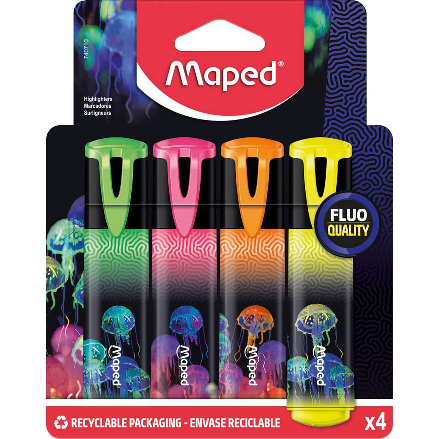 maped Deepsea Paradise Textmarker farbsortiert | 740710 | 1 Pack = 4 St.