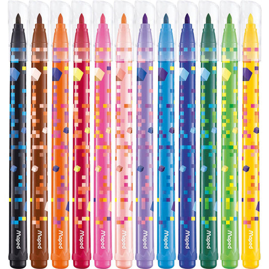maped PIXEL Party Filzstifte farbsortiert | 845413 | 1 Pack = 12 St.