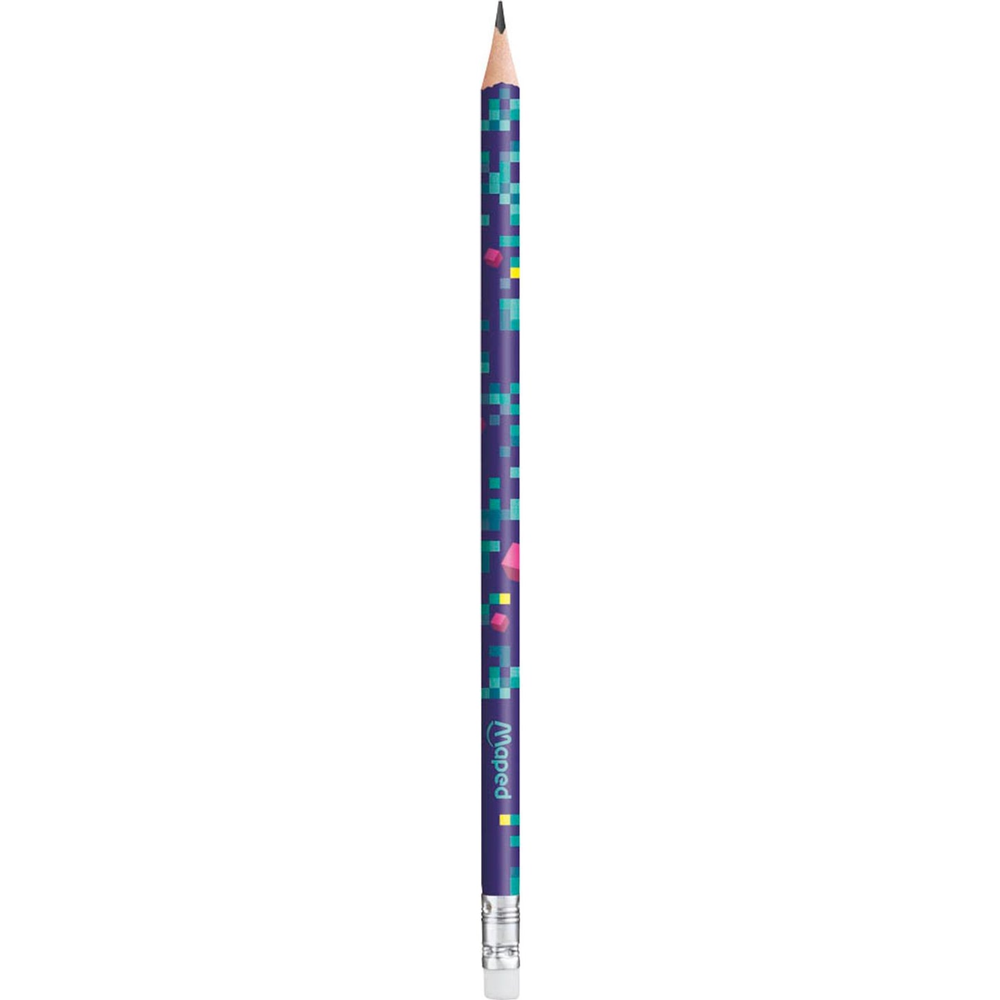 maped PIXEL PARTY Bleistifte HB grün, violett mit Radierer | 851816 | 1 Pack = 6 St.