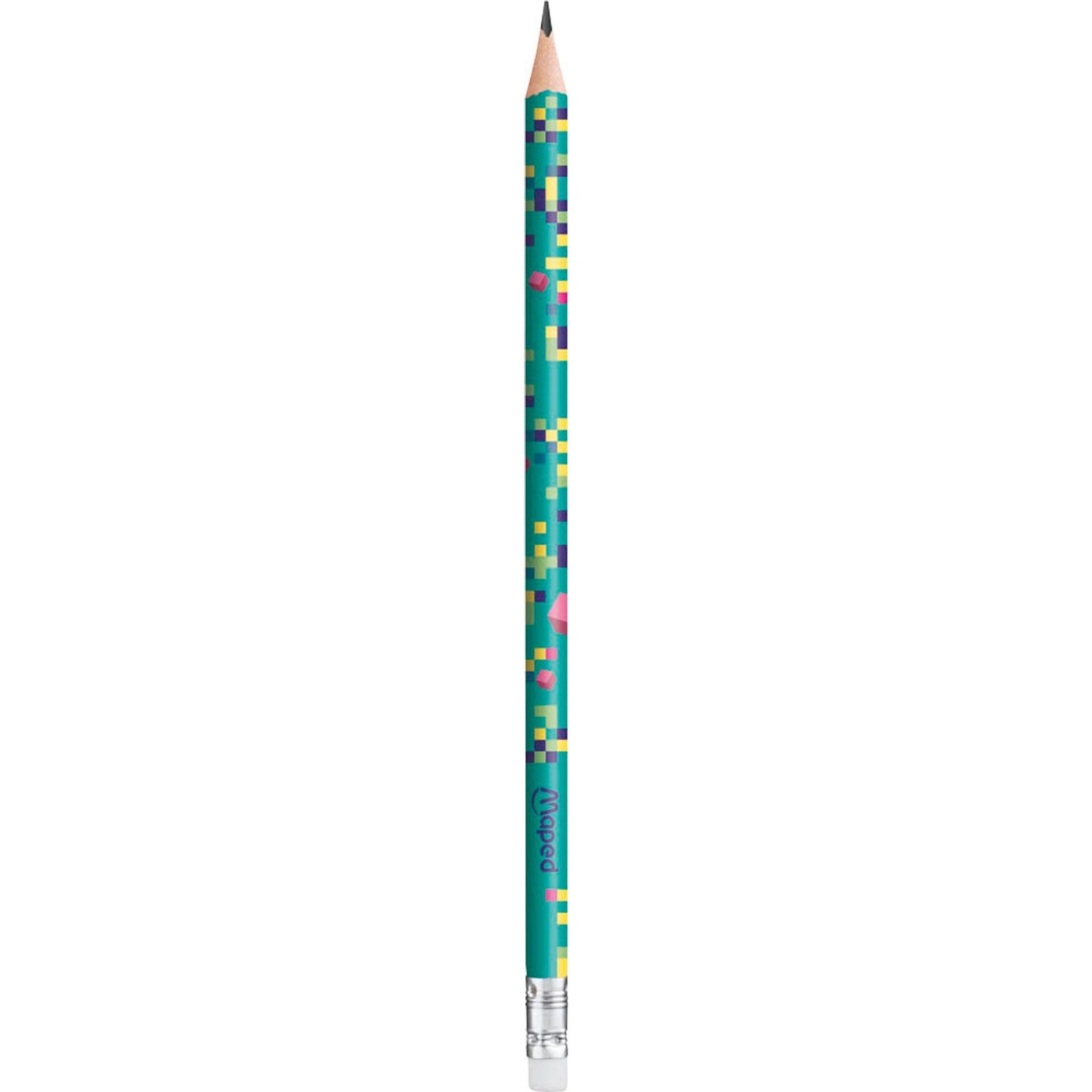 maped PIXEL PARTY Bleistifte HB grün, violett mit Radierer | 851816 | 1 Pack = 6 St.