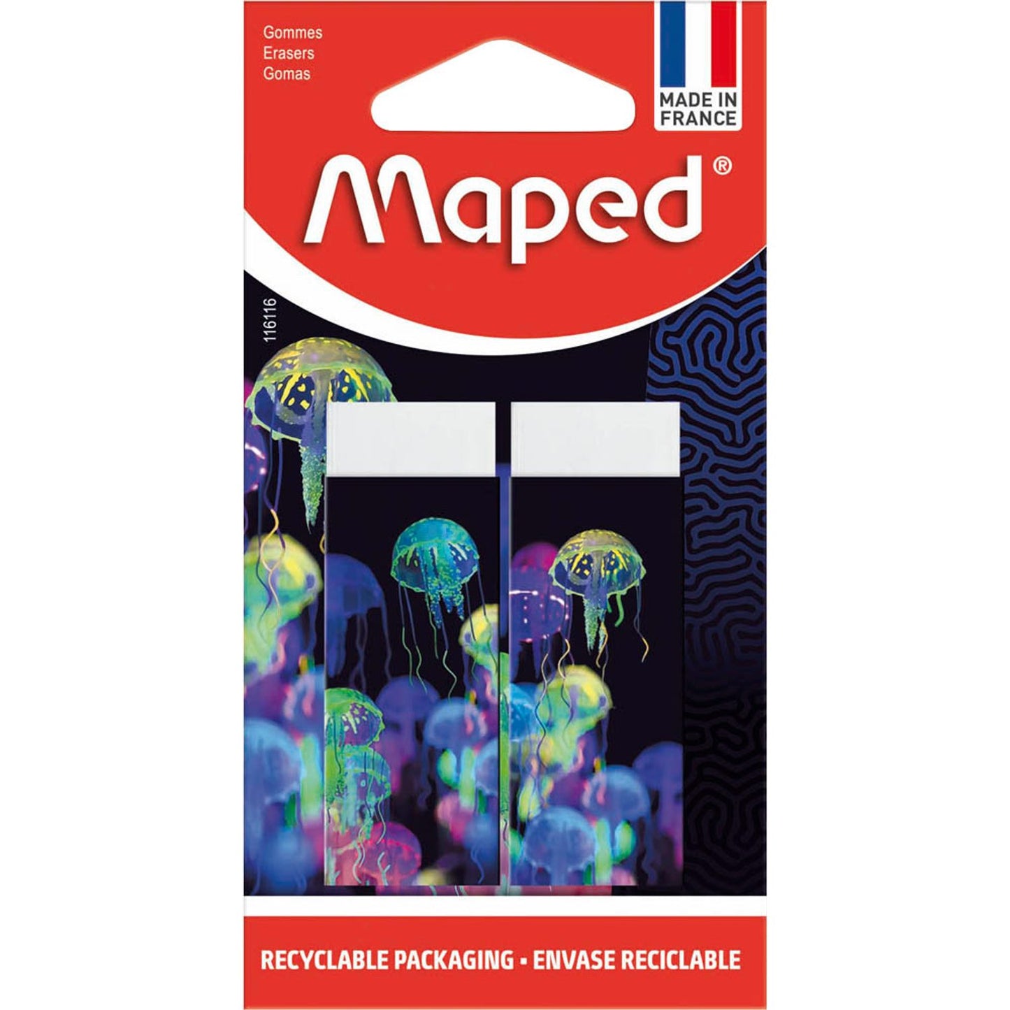 maped Radiergummis Deepsea Paradise weiß | 116116 | 1 Pack = 2 St.