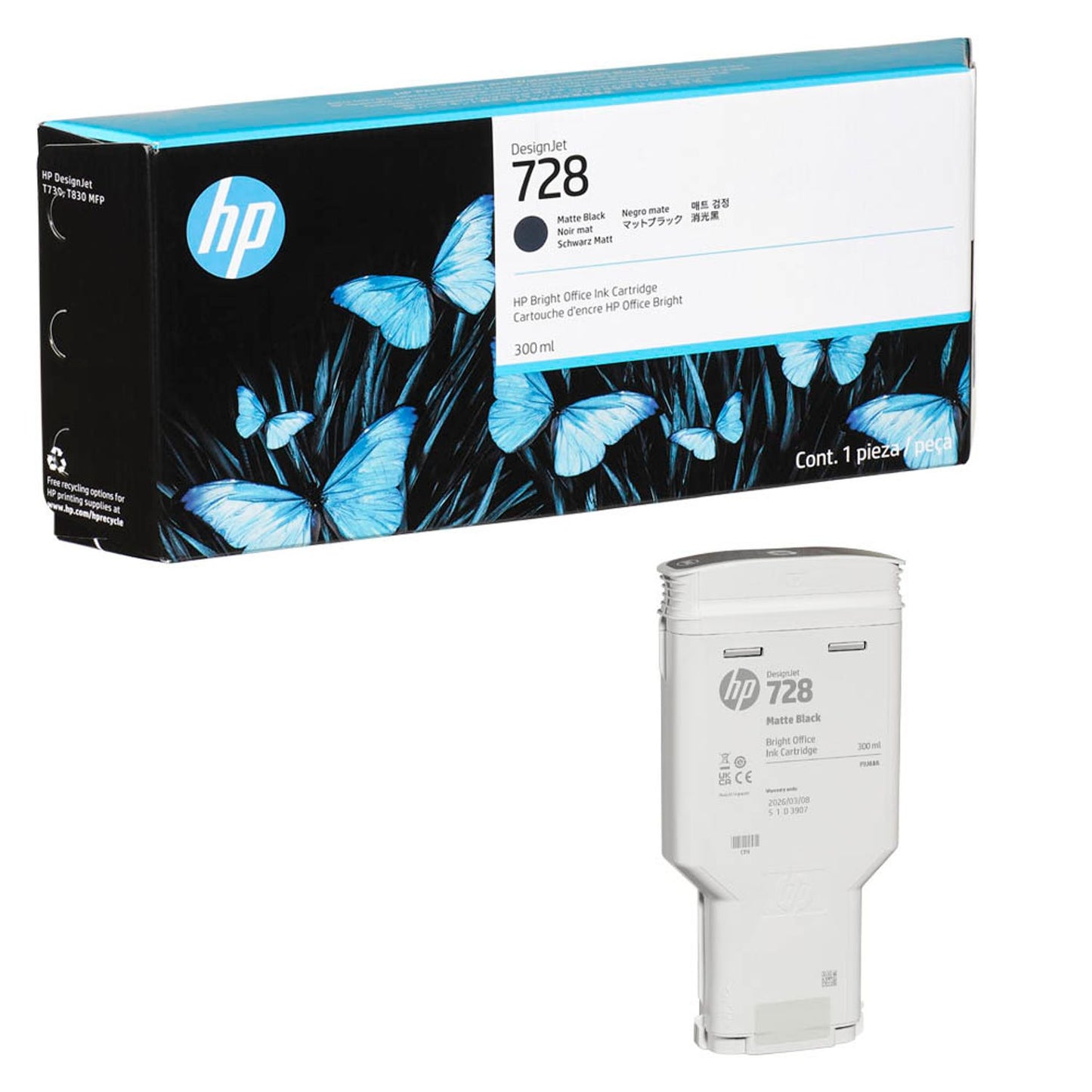 HP 728 () schwarz matt Druckerpatrone | F9J68A