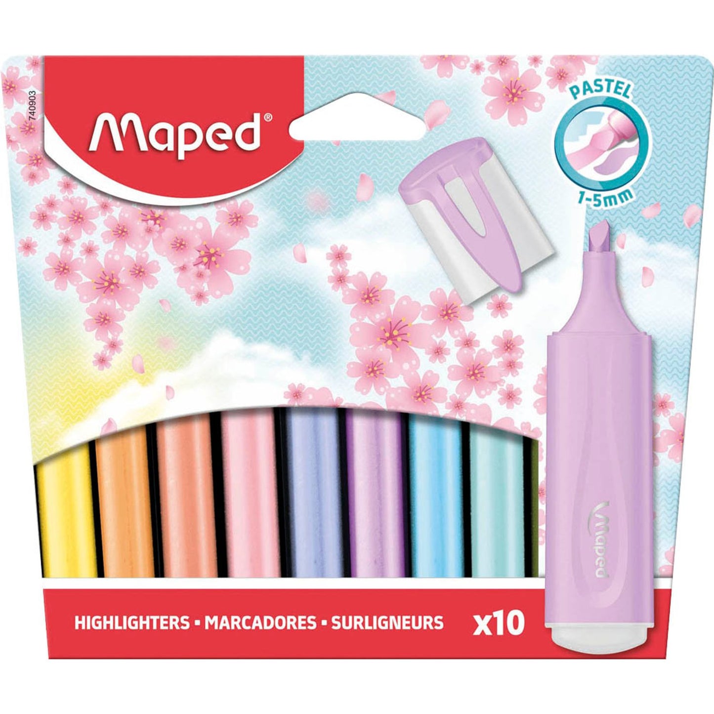 maped Fluo Peps pastell Textmarker farbsortiert | 740903 | 1 Pack = 10 St.