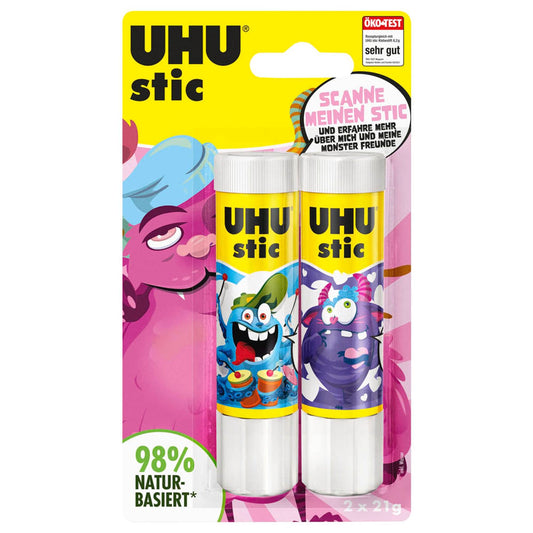 UHU MONSTER Klebestifte 2x 21,0 g | 9000180 | 1 Pack = 2 St.