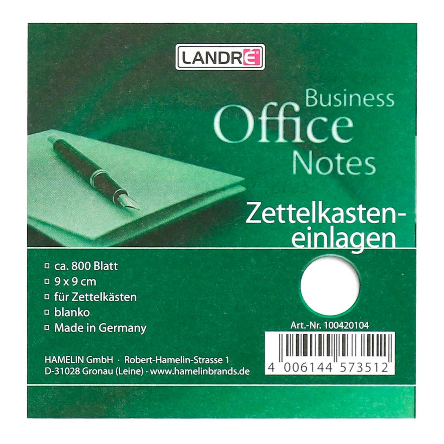 LANDRÉ® Notizzettel lose weiß 9,0 x 9,0 cm, ca | 100420104