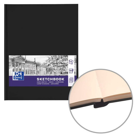 OXFORD Skizzenbuch Sketchbook DIN A blanko, schwarz Hardcover 96 Seiten