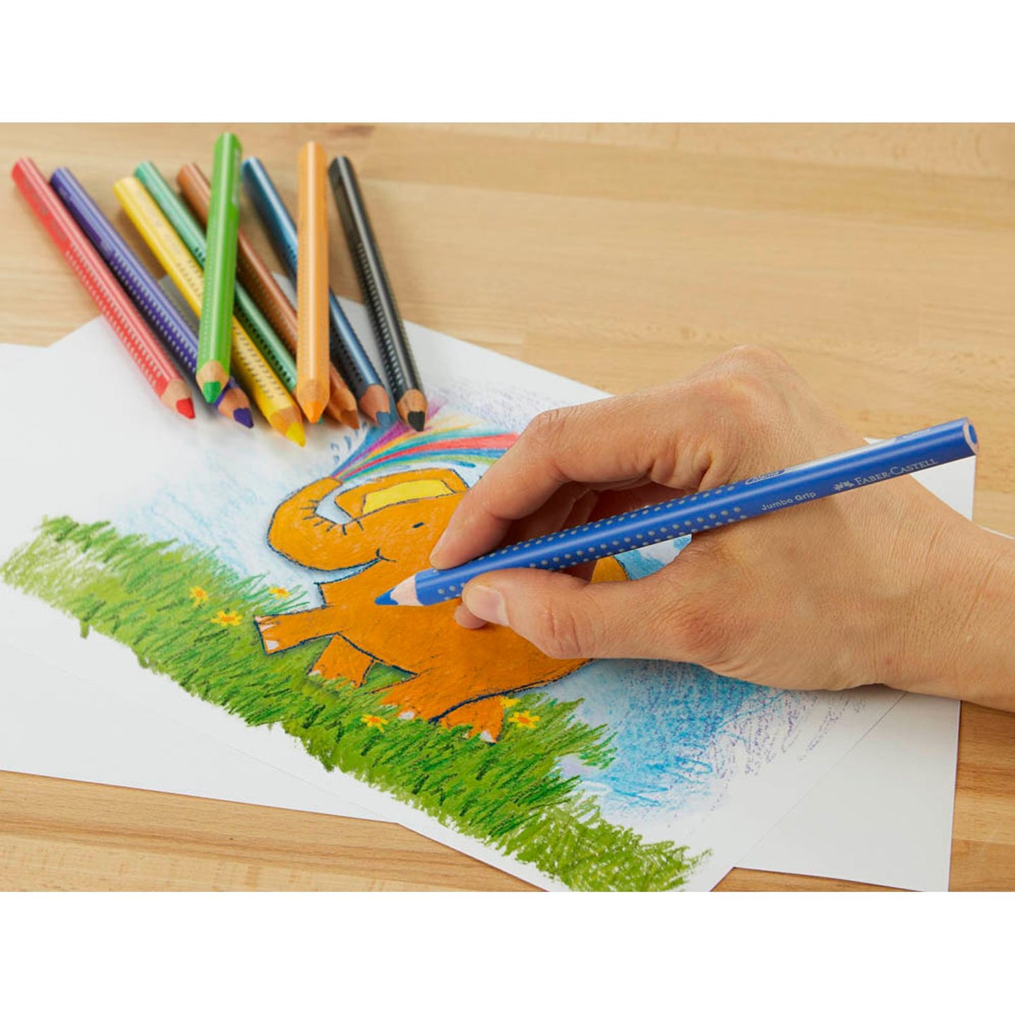 FABER-CASTELL Jumbo Grip Buntstifte farbsortiert | 110922 | 1 Pack = 10 St.