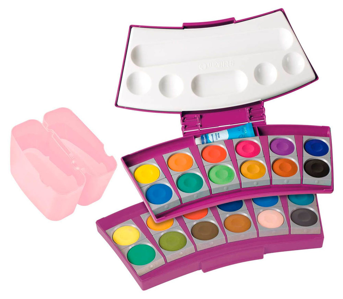 Pelikan ProColor Wasserfarbkasten 2 Wasserboxen + Deckweiß und Farben
