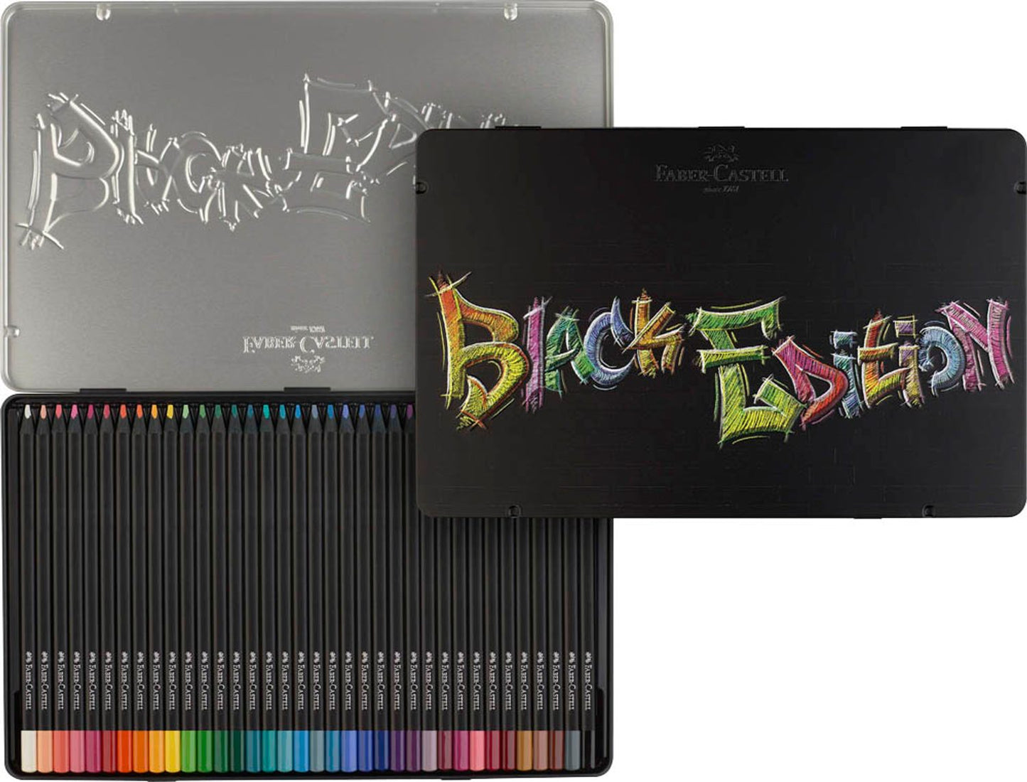 FABER-CASTELL Black Edition Buntstifte farbsortiert, St.
