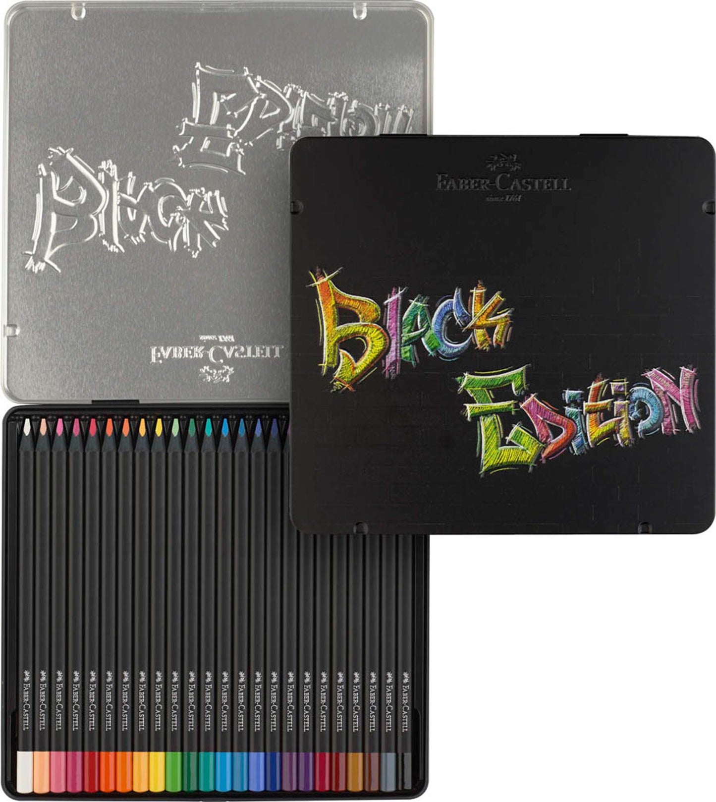 FABER-CASTELL Black Edition Buntstifte farbsortiert, St.