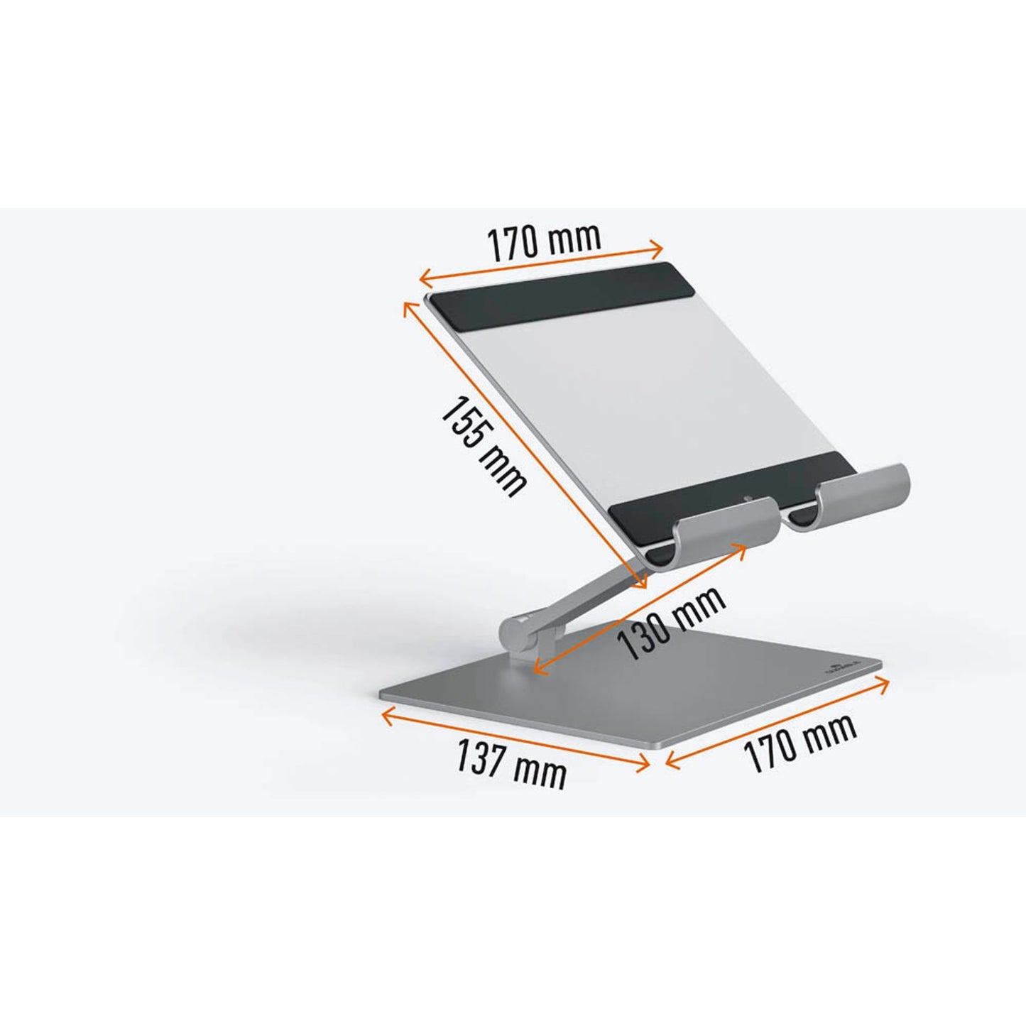 DURABLE Tablet-Ständer Rise silber für 1 Tablet, Tischständer | 894023