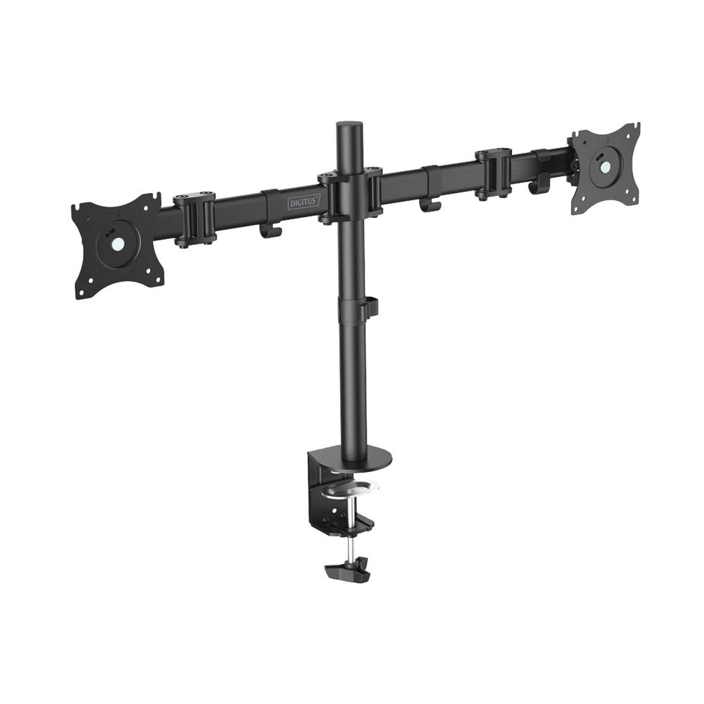 DIGITUS Monitor-Halterung schwarz für 2 Monitore, Tischklemme | DA-90349