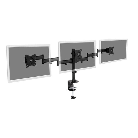 DIGITUS Monitor-Halterung schwarz für 3 Monitore, Tischklemme | DA-90362