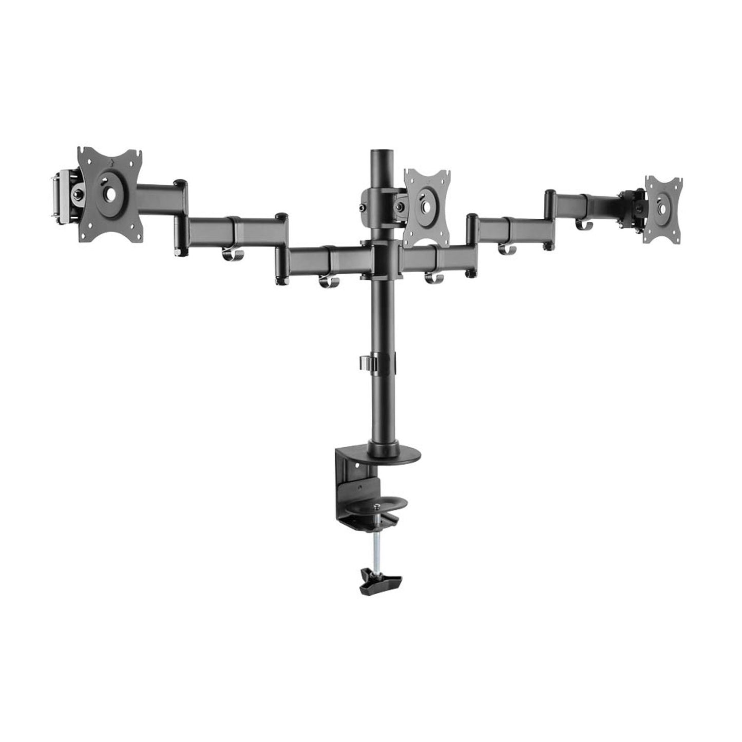 DIGITUS Monitor-Halterung schwarz für 3 Monitore, Tischklemme | DA-90362