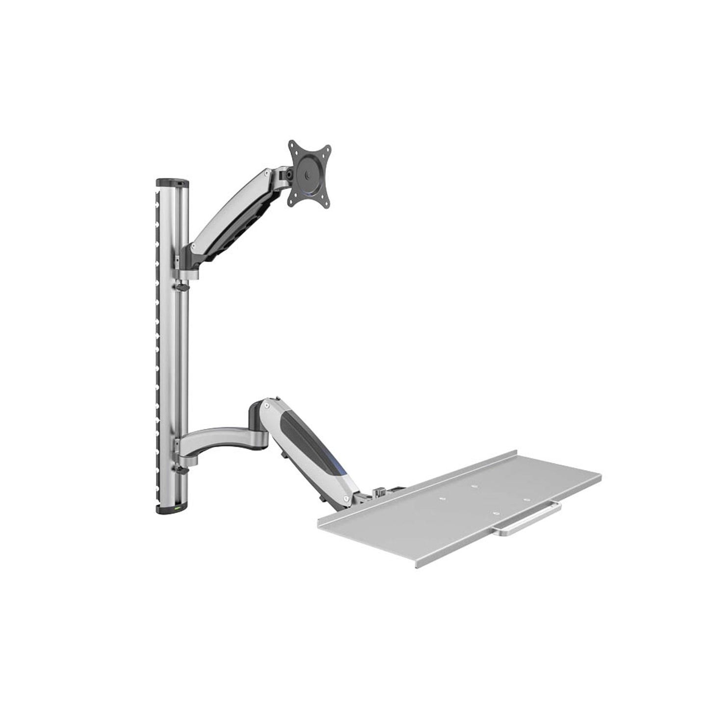 DIGITUS Monitor-Maus-Tastatur-Halterung silber für 1 Monitor, 1 Tastatur, 1 Maus, Wandhalterung | DA-90354