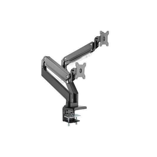 DIGITUS Monitor-Halterung schwarz für 2 Monitore, Tischklemme | DA-90427