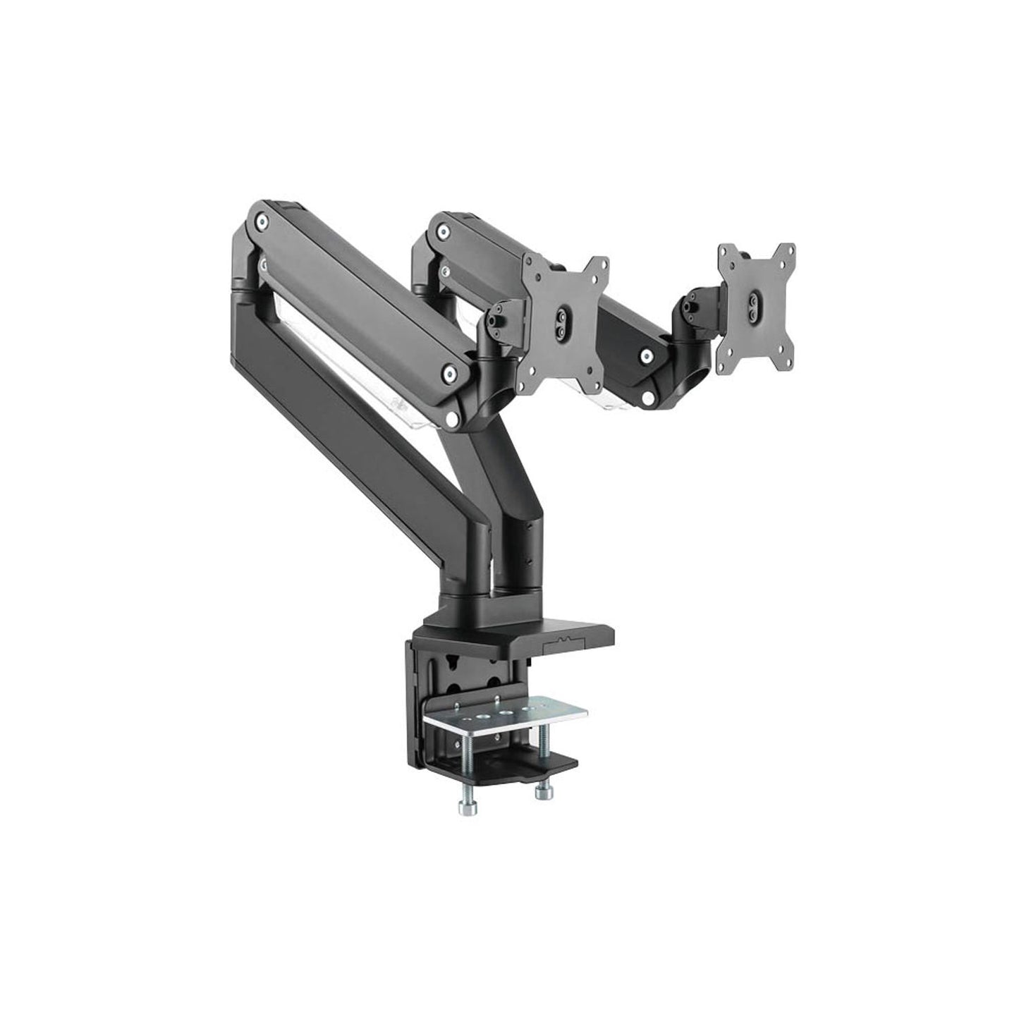 DIGITUS Monitor-Halterung schwarz für 2 Monitore, Tischklemme | DA-90427