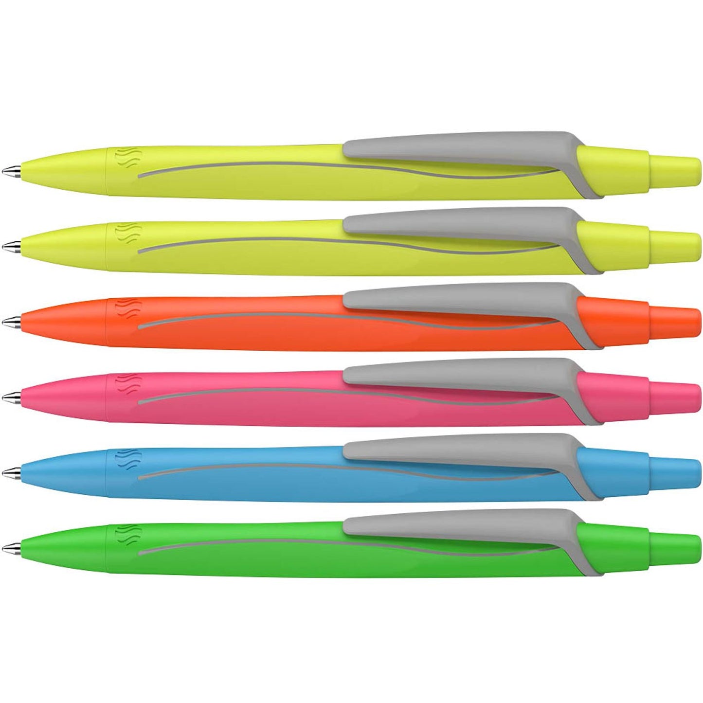 Schneider Kugelschreiber Reco farbsortiert, Schreibfarbe: blau | 131986 | 1 Pack = 6 St.