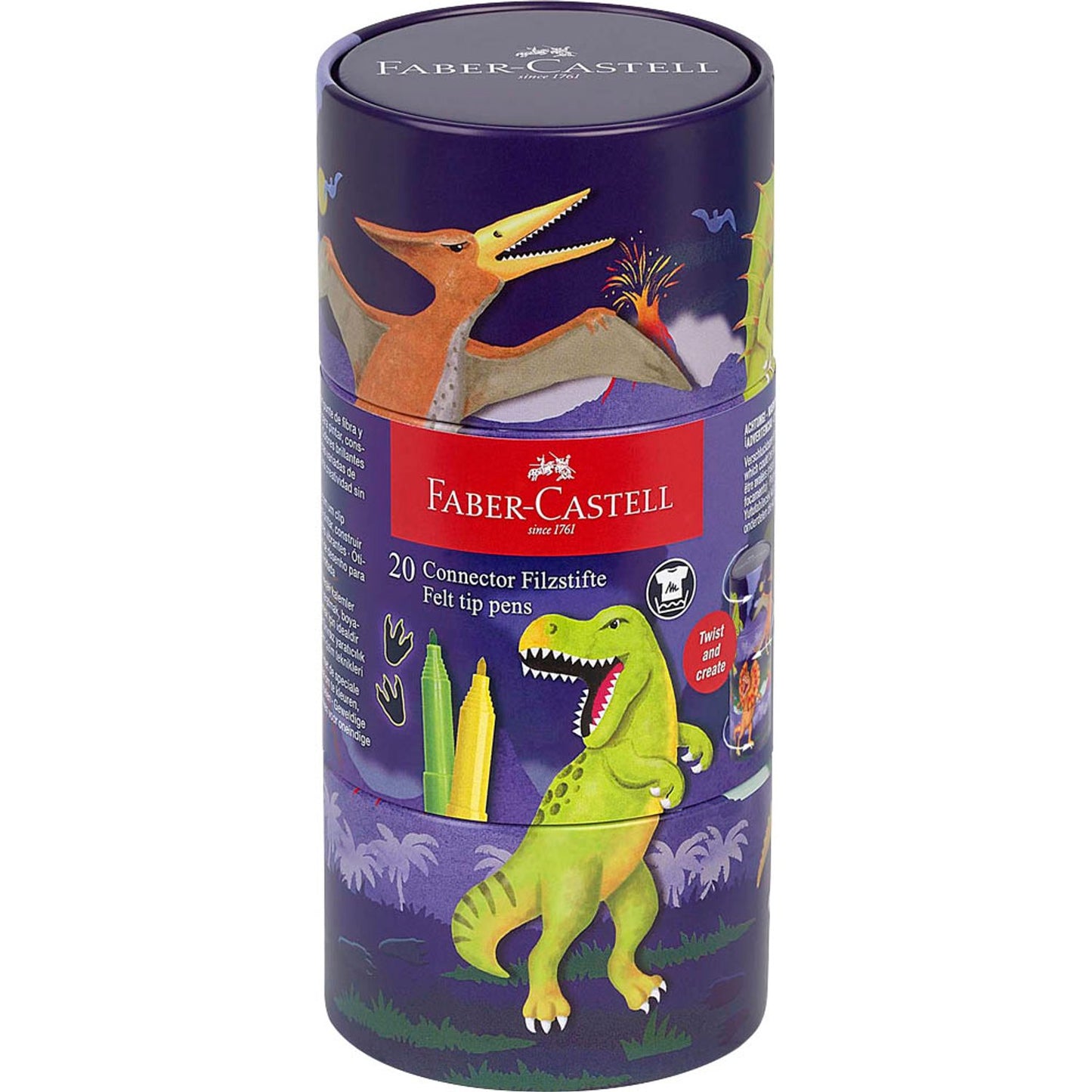 FABER-CASTELL Connector Filzstifte farbsortiert | 155546 | 1 Pack = 20 St.