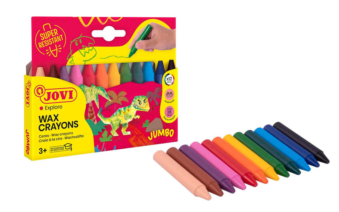 JOVI Wax Crayons Jumbo Wachsmalstifte farbsortiert, St.