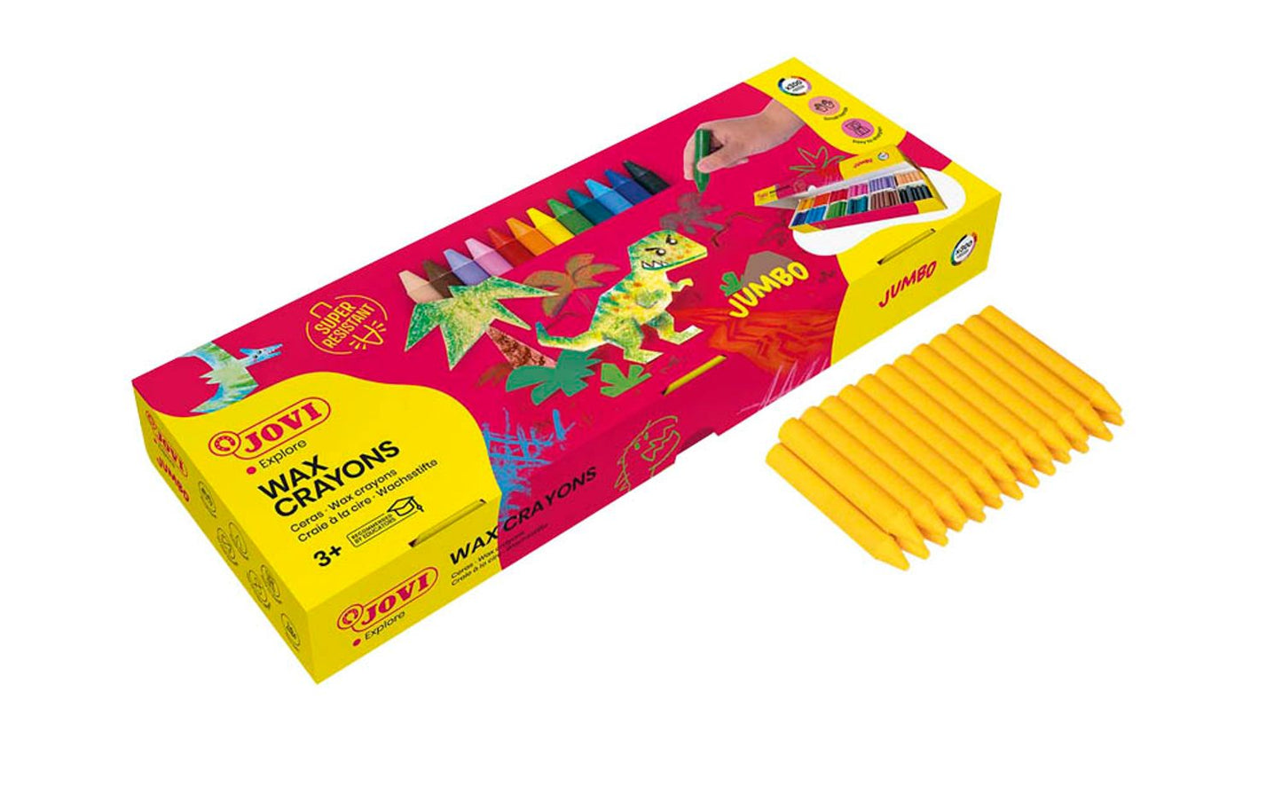 JOVI Wax Crayons Jumbo Wachsmalstifte farbsortiert, St.
