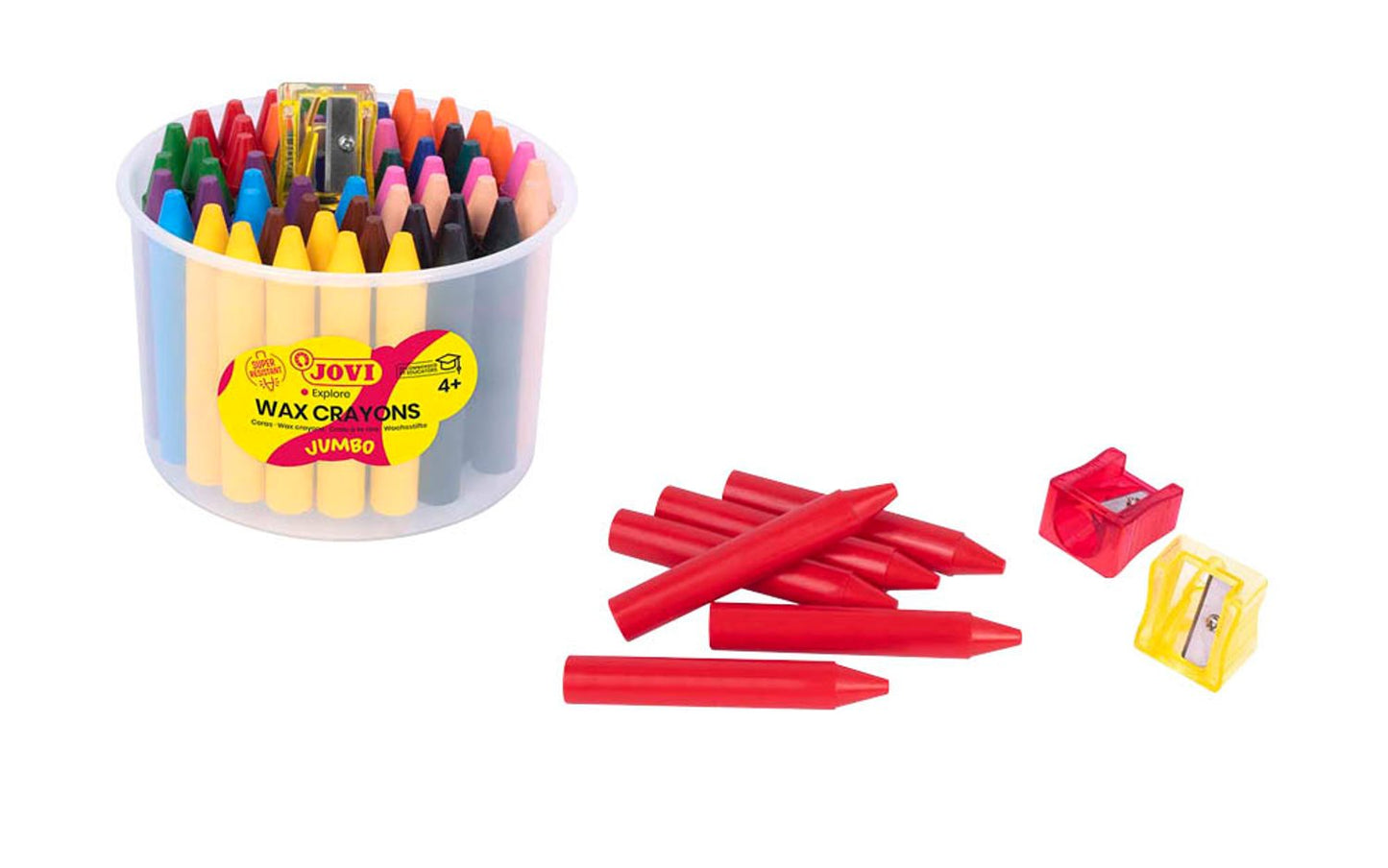 JOVI Wax Crayons Jumbo Wachsmalstifte farbsortiert, St.