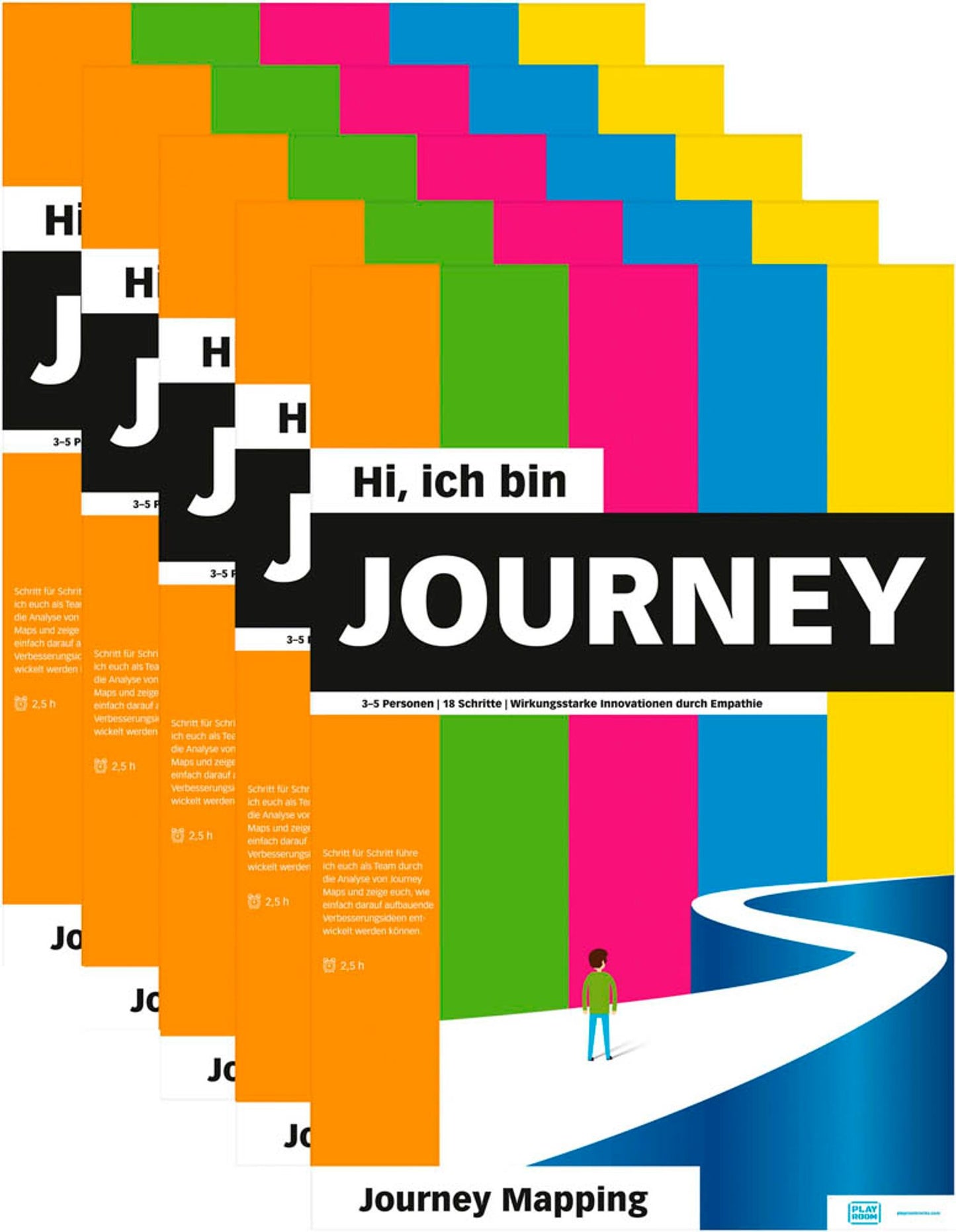 PLAYROOM Flipchart-Arbeitsblöcke Journey Flip DE 65,0 x 97,0 cm, 14 Blatt (80 g/qm), 5 Blöcke