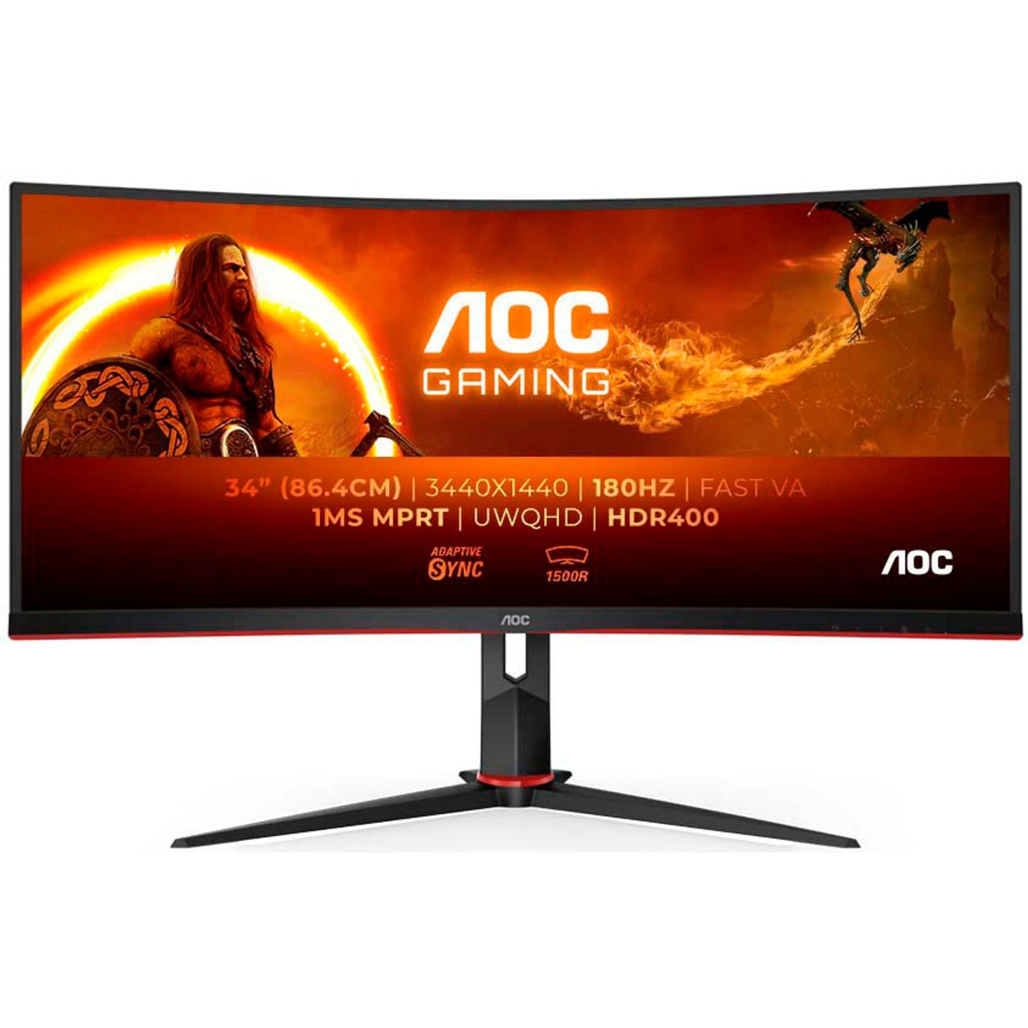 AOC Gaming Curved Monitor 86,0 cm (34,0 Zoll) schwarz | CU34G2XP/BK