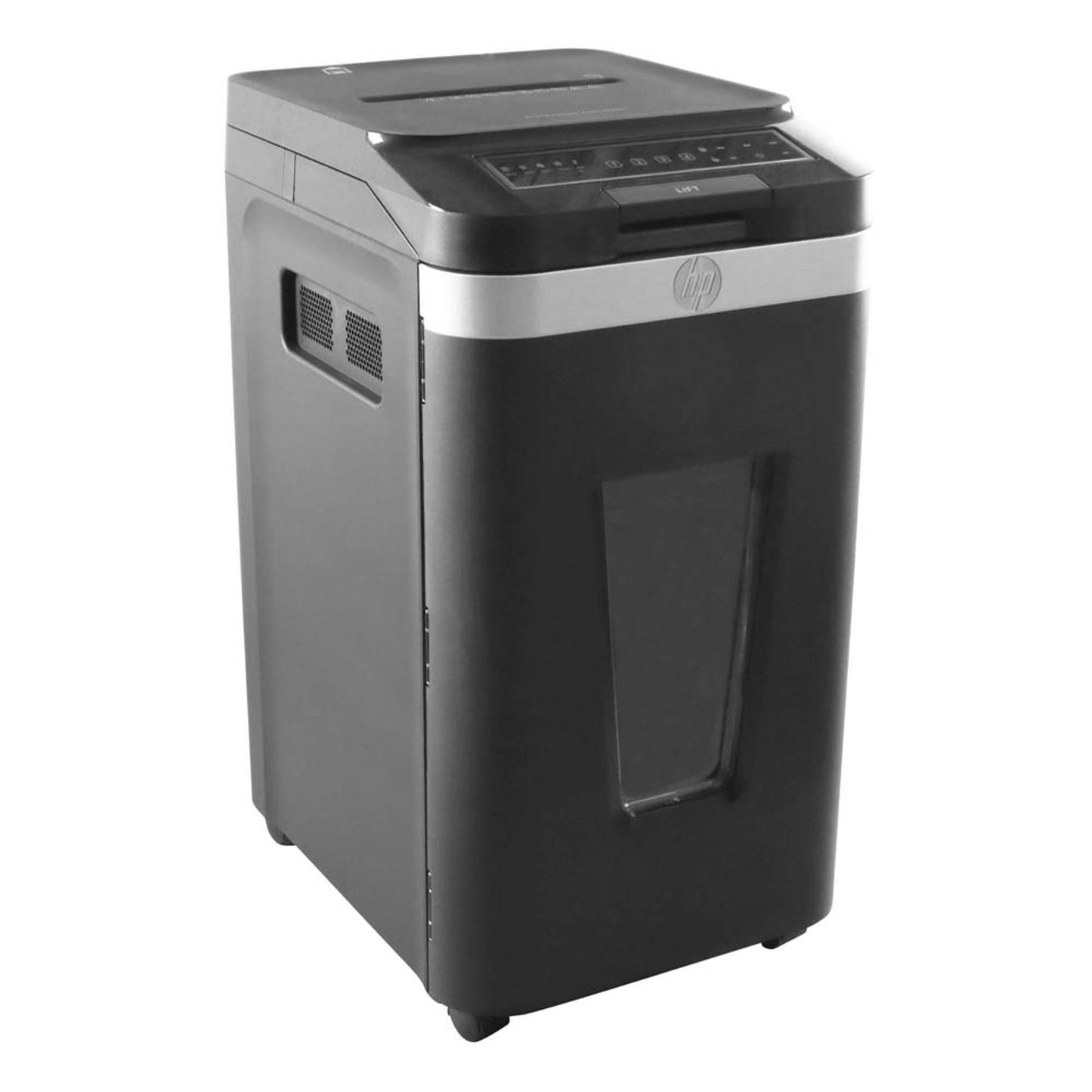 HP Pro Shredder Auto 400CC Aktenvernichter mit Partikelschnitt P-4, 4 x 12 mm, bis , schwarz | 2822