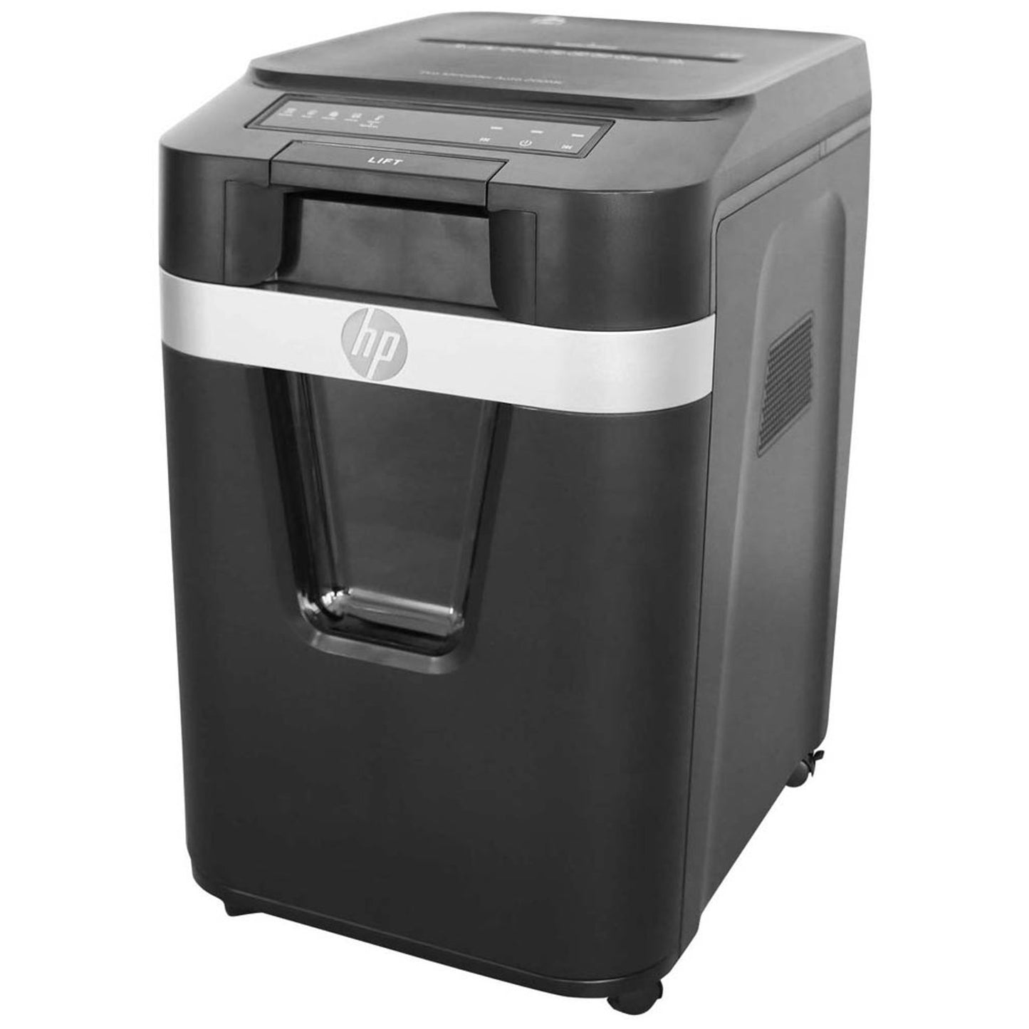 HP Pro Shredder Auto 200MC Aktenvernichter mit Partikelschnitt P-5, 2 x 12 mm, bis , schwarz | 2821