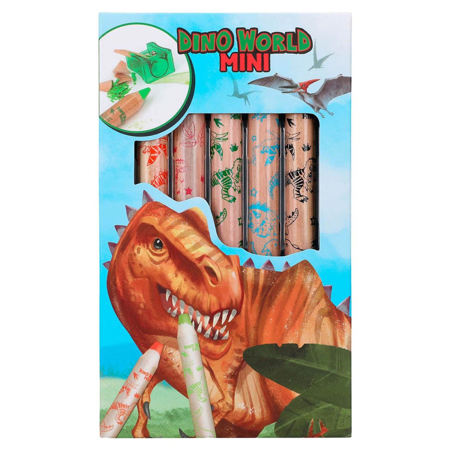 DEPESCHE Dino World Mini Dino Buntstifte farbsortiert | 12180 | 1 Pack = 5 St.