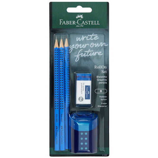 FABER-CASTELL GRIP 2001 Bleistift-Set B blau | 217083