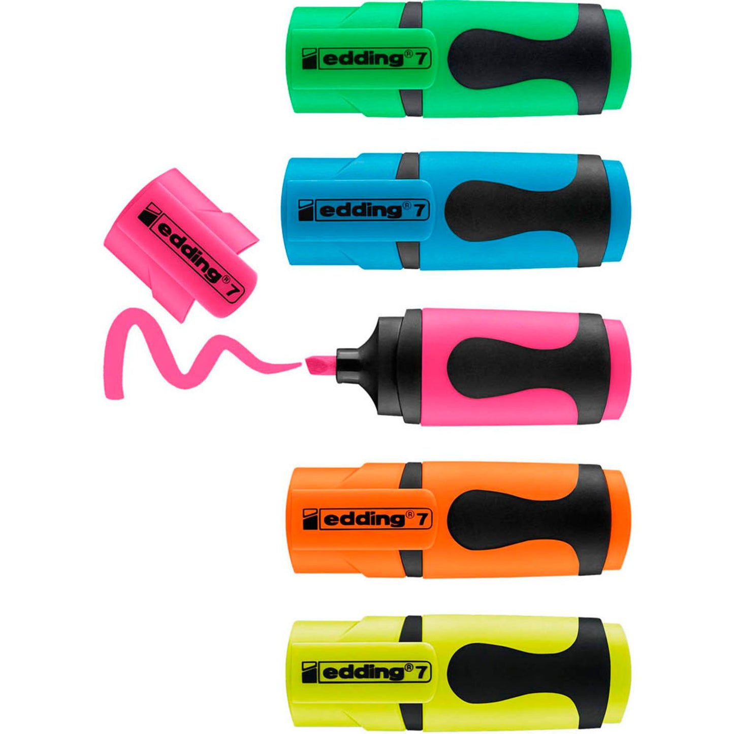 edding + 1 GRATIS: 7 Mini Textmarker farbsortiert, . + GRATIS | 4-7-5-S1999 | 1 Set = 4 St.