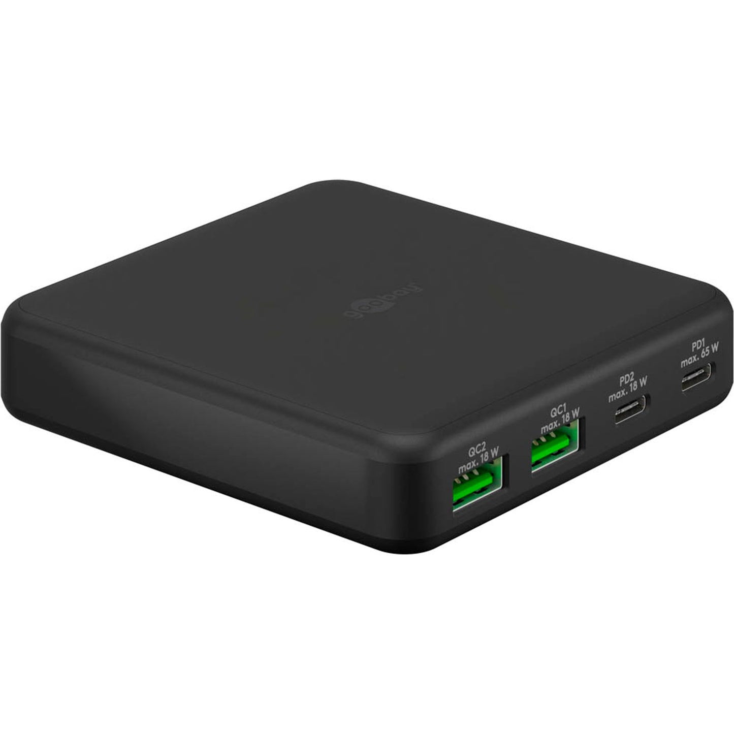 goobay GaN-Ladestation schwarz, 65 Watt | 61772