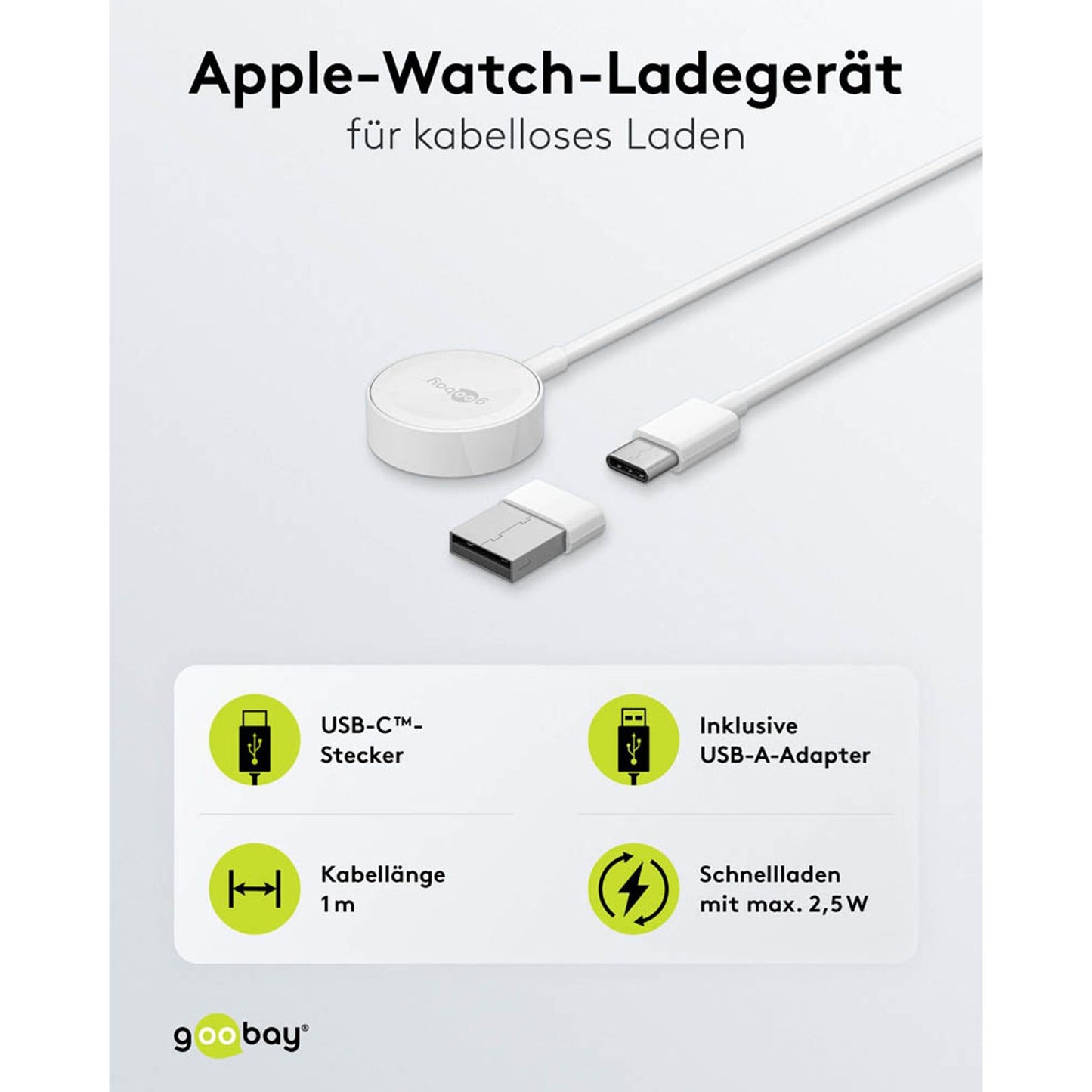 goobay Induktive Ladestation weiß, 2,5 Watt | 65343