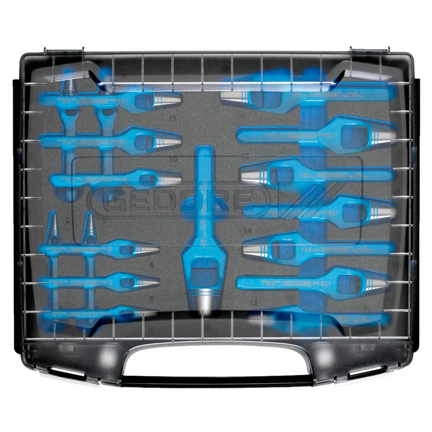 GEDORE 1101-570500 Locheisen-Set spitz, flach, kegelförmig 18-teilig | 2963469