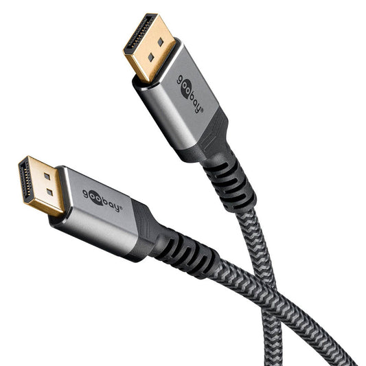 goobay DisplayPort 1.4 Kabel grau, schwarz, 1 St.