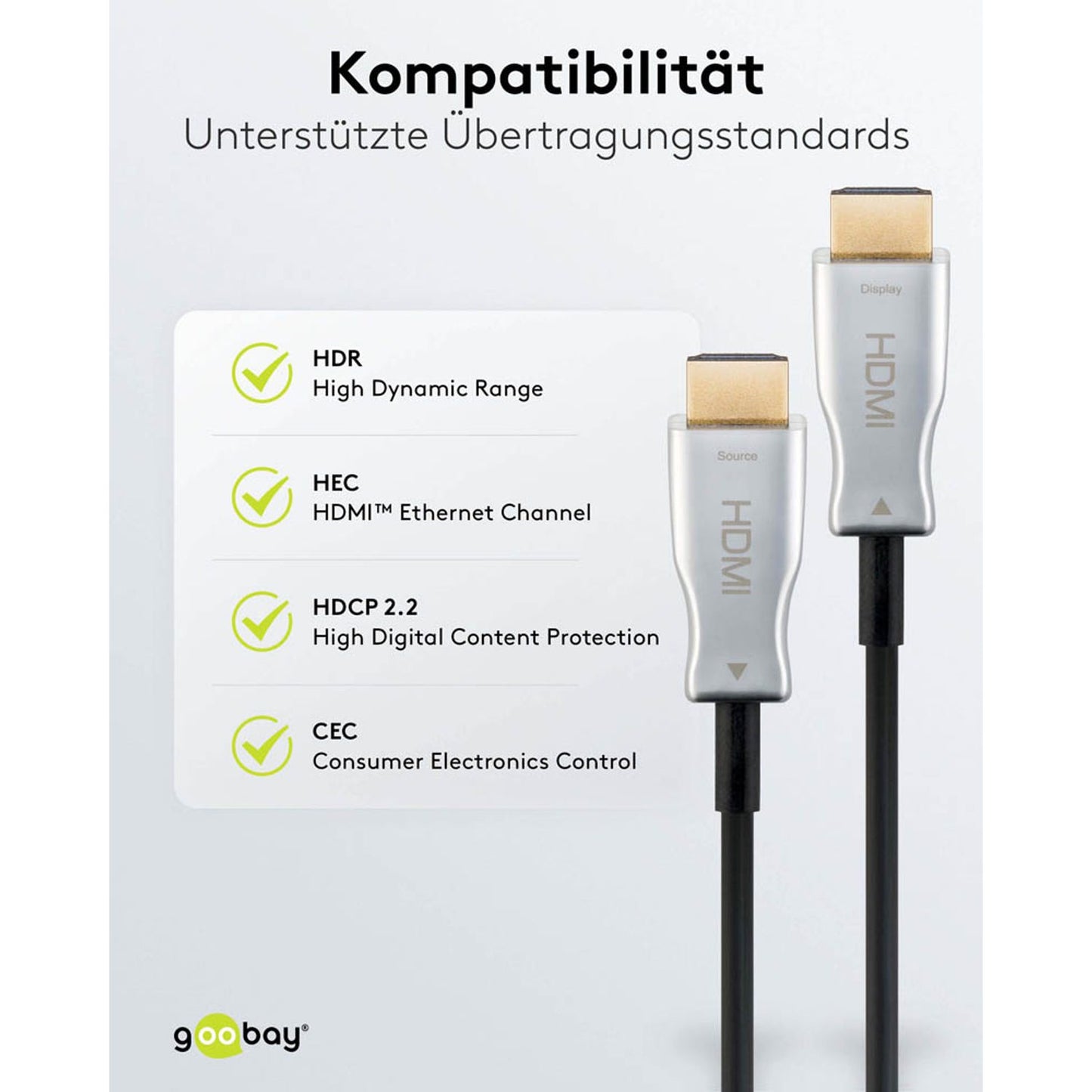 goobay optisches Hybrid HDMI Kabel 30,0 m schwarz | 65568