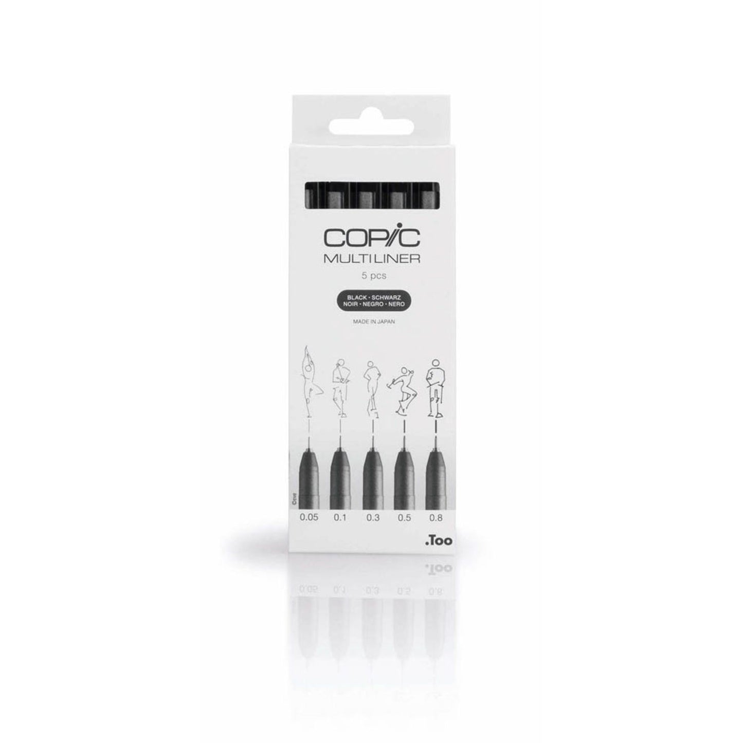 COPIC® Multiliner Fineliner schwarz 0,05 + 0,1 + 0,3 + 0,5 + 0,8 mm | 22075635 | 1 Pack = 5 St.