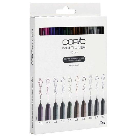 COPIC® Multiliner Color Fineliner farbsortiert 0,3 mm | 22075620 | 1 Pack = 10 St.