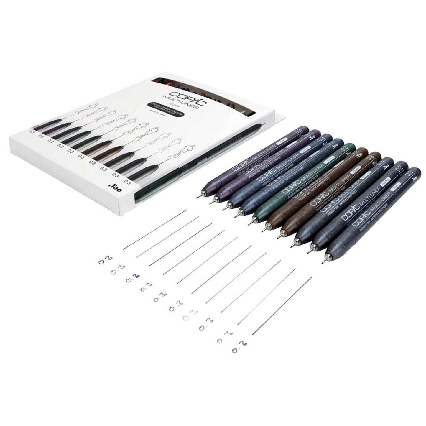 COPIC® Multiliner Color Fineliner farbsortiert 0,3 mm | 22075620 | 1 Pack = 10 St.