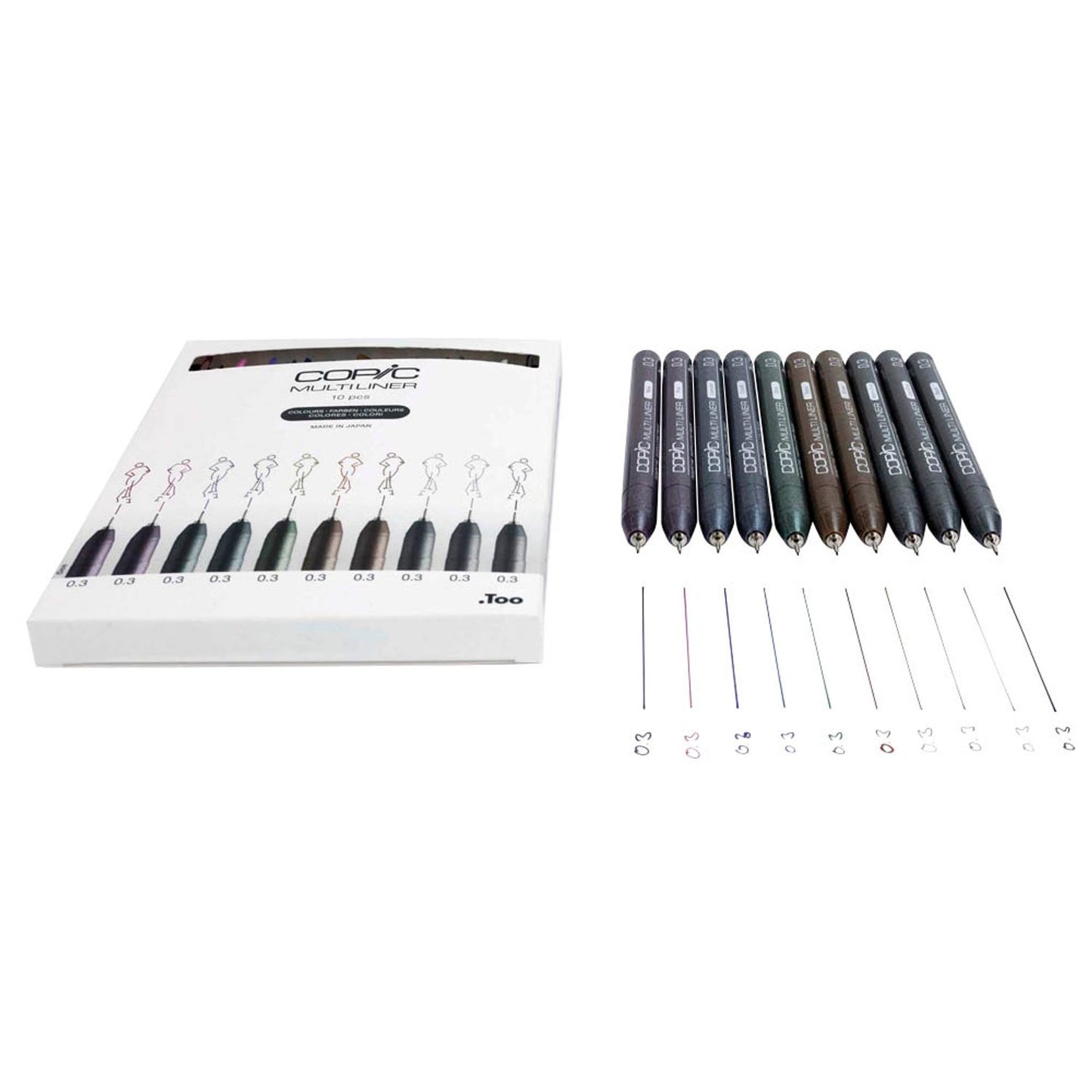 COPIC® Multiliner Color Fineliner farbsortiert 0,3 mm | 22075620 | 1 Pack = 10 St.