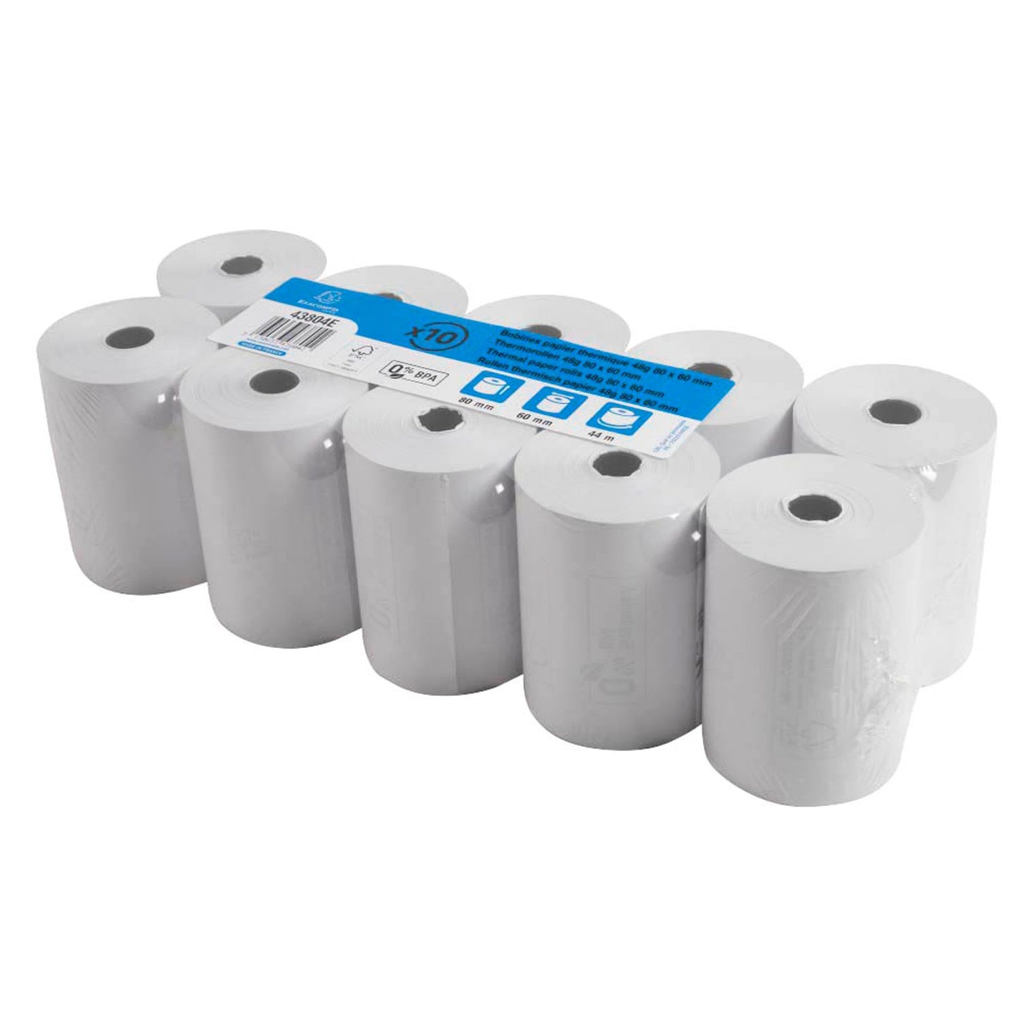 Exacompta Thermorollen 8,0 cm x 44,0 m | 43804E | 1 Pack = 10 Rollen