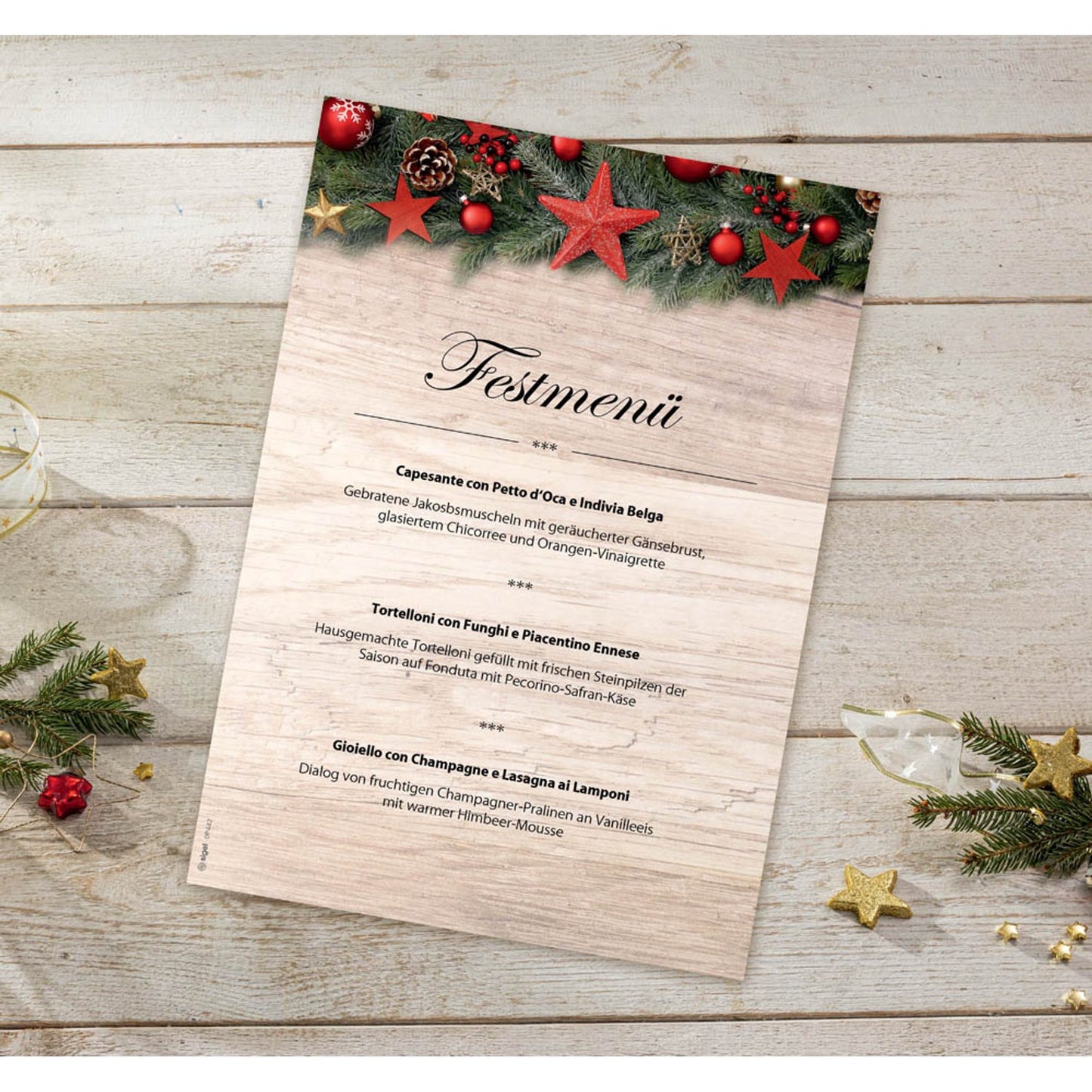 SIGEL Weihnachtsbriefpapier Chalet Style Motiv DIN A4 90 g/qm | DP442 | 1 Pack = 100 Blatt