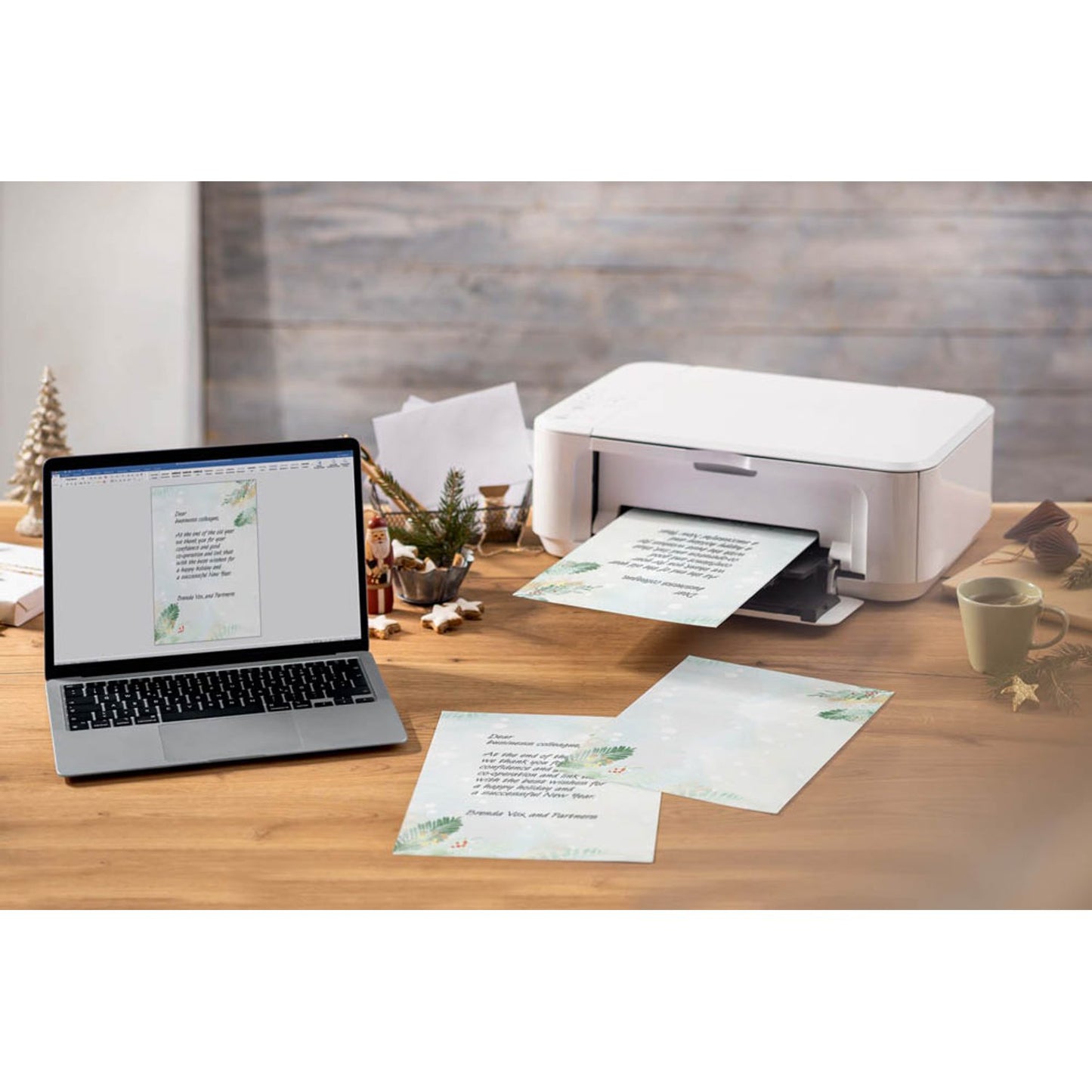 SIGEL Weihnachtsbriefpapier Christmas Forest Motiv DIN A4 90 g/qm | DP481 | 1 Pack = 100 Blatt