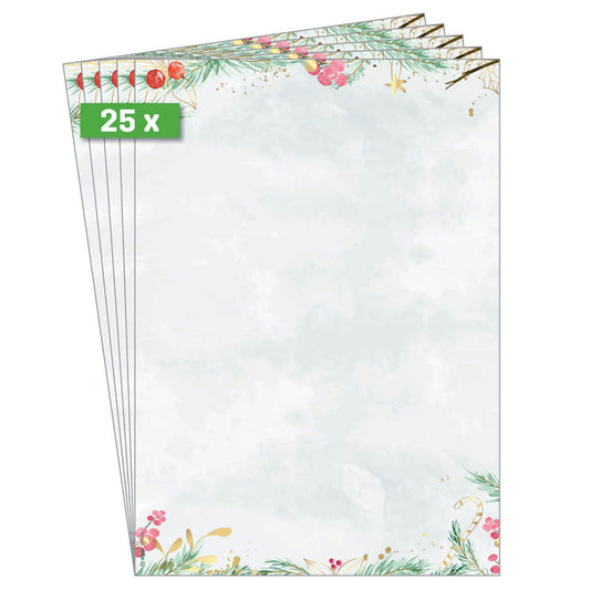 SIGEL Weihnachtsbriefpapier Christmas Magic Motiv DIN A4 90 g/qm | DP608 | 1 Pack = 25 Blatt