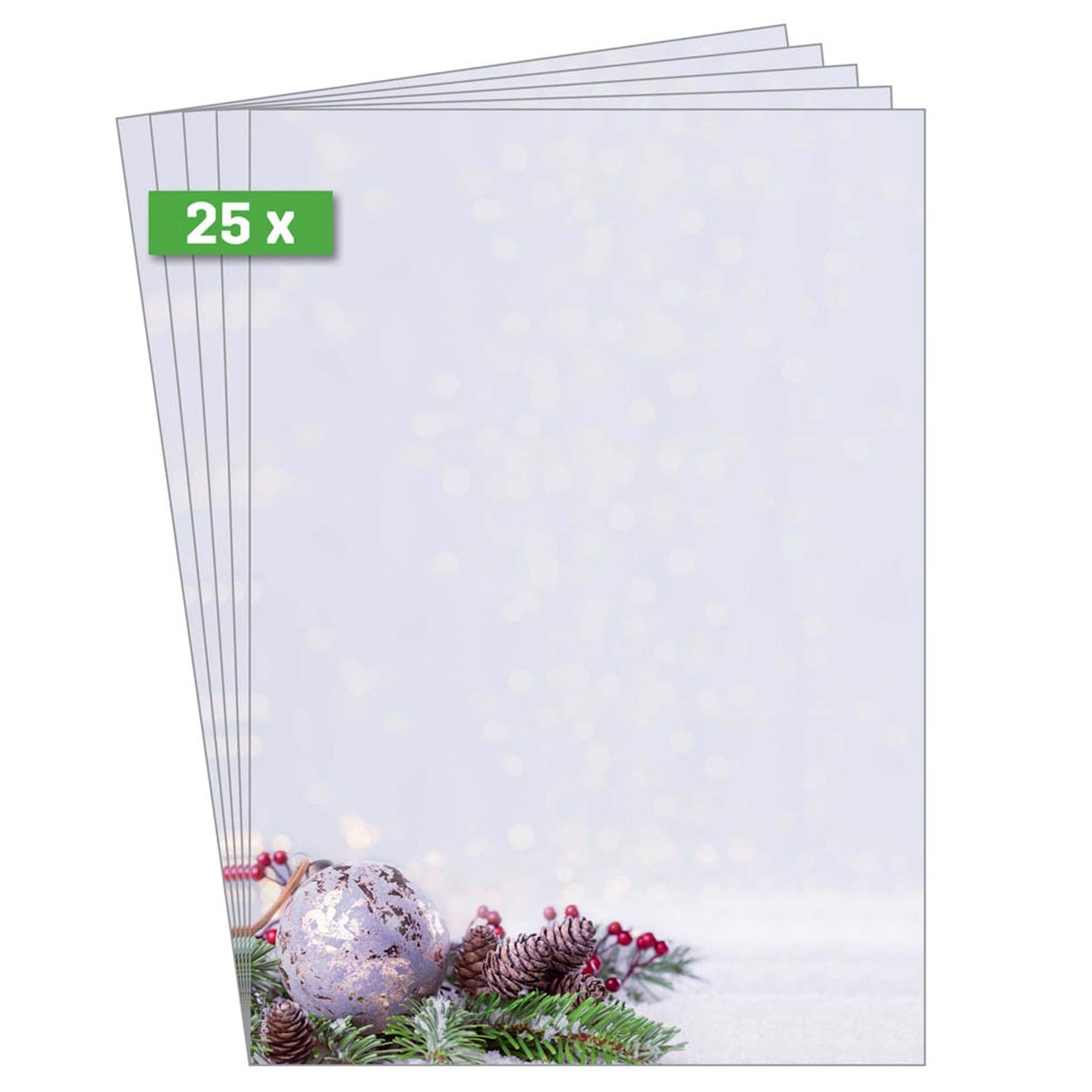 SIGEL Weihnachtsbriefpapier Charmful Christmas Motiv DIN A4 90 g/qm | DP443 | 1 Pack = 25 Blatt