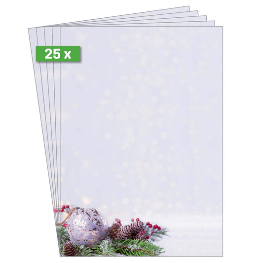 SIGEL Weihnachtsbriefpapier Charmful Christmas Motiv DIN A4 90 g/qm | DP443 | 1 Pack = 25 Blatt