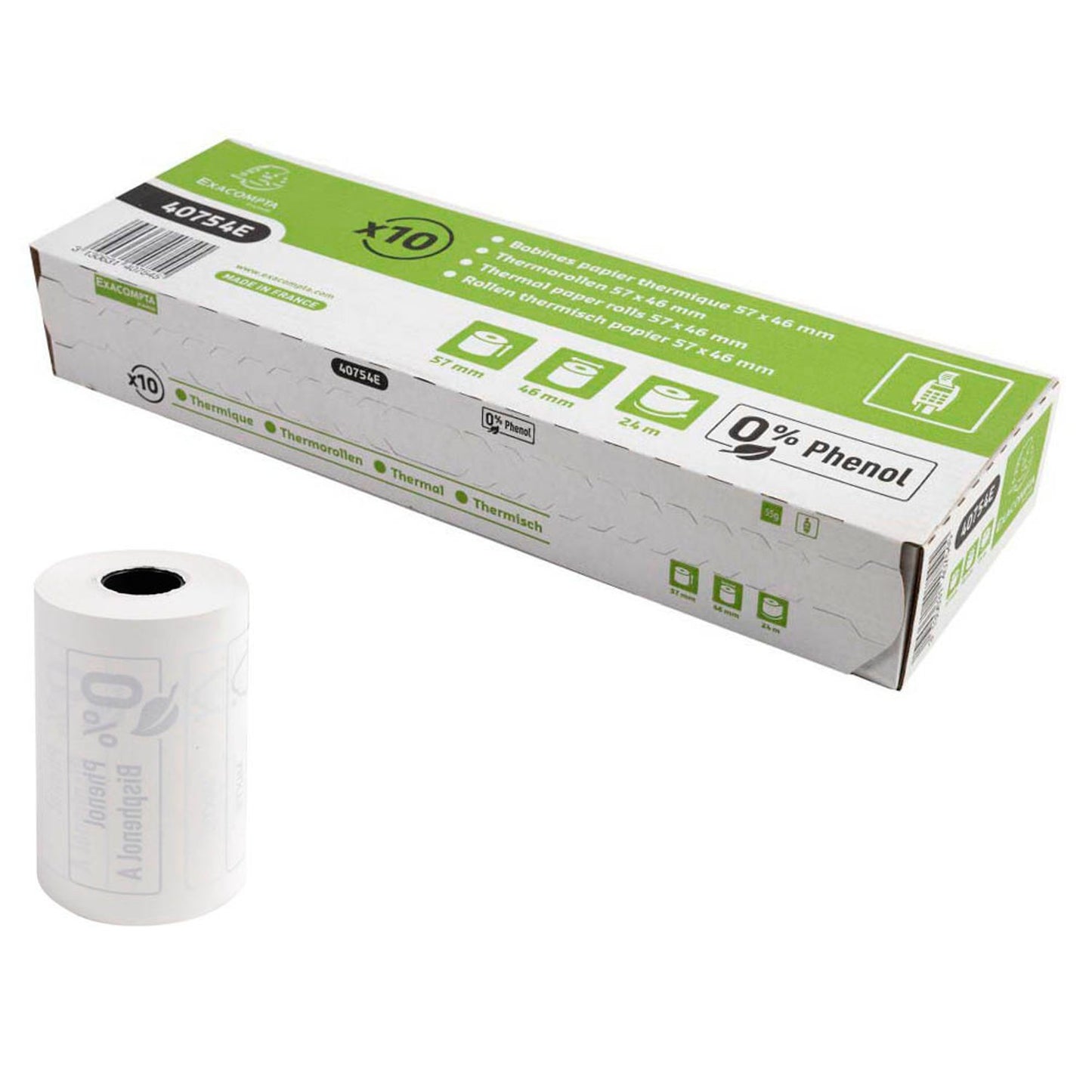 Exacompta Thermorollen 5,7 cm x 24,0 m | 40754E | 1 Pack = 10 Rollen