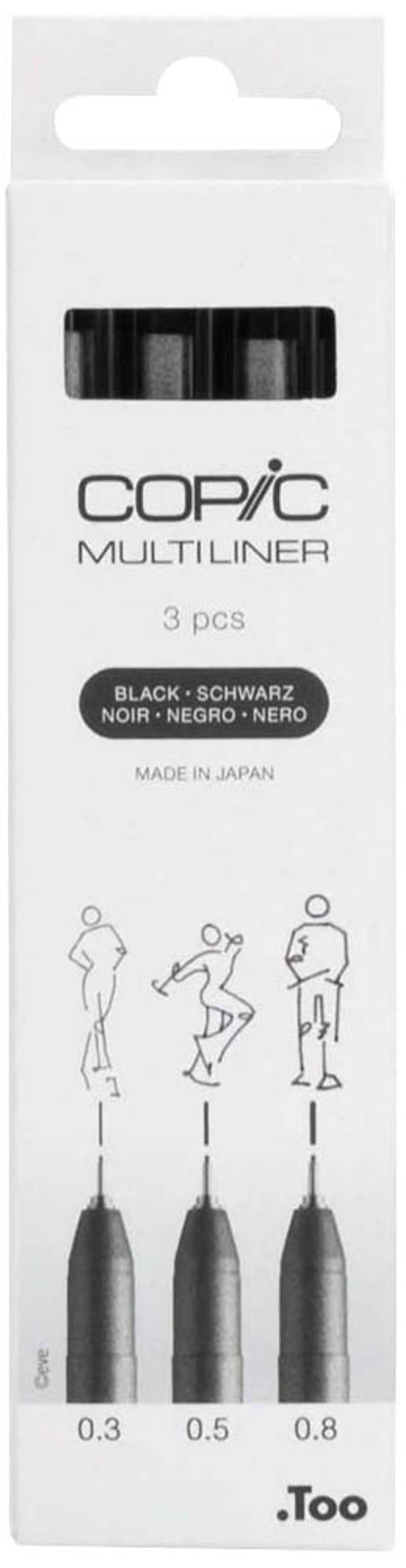 COPIC® Multiliner Fineliner schwarz, 3 St.